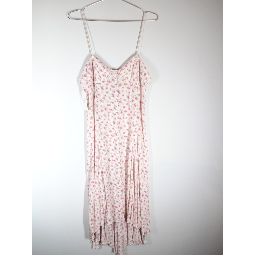 New Romantics Prairie Dress 12 Pink Floral Cottage Boho High-Low Country Cowgirl